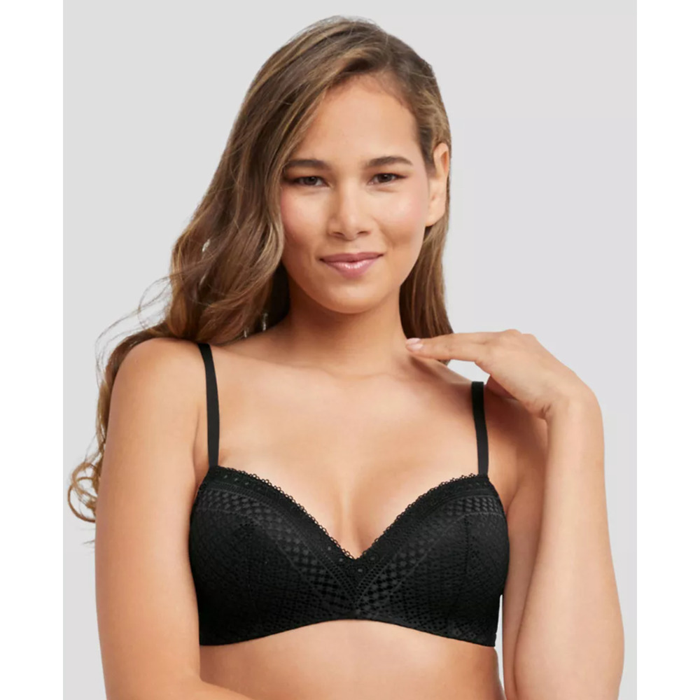 Maidenform Self Expressions Black Convertible Wire Free T-Shirt‎ Bra Size 38D